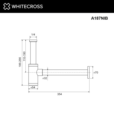 Whitecross A187NIB Сифон для умывальника декоративный, цвет брашированный никель от интернет-магазина Purezza 