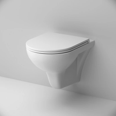AM.PM Gem Унитаз подвесной безободковый с сиденьем микролифт C901700SC Белый от интернет-магазина Purezza 