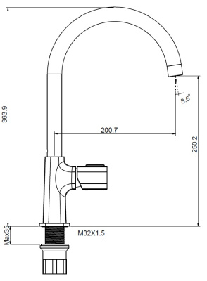 Creavit ALFA Cмеситель для кухни AL8500 от интернет-магазина Purezza 