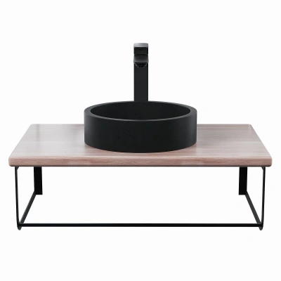 Uperwood Tanos Комплект столешница с накладной раковиной Round и кронштейнами 70 см 2910210403 Светлое дерево от интернет-магазина Purezza 