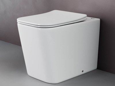 Ceramicanova Cubic Rimless Напольный приставной унитаз CN1809 Белый от интернет-магазина Purezza 