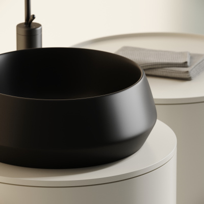 Ceramicanova Maya Раковина накладная круглая 40х40 CN12004MB Черный матовый от интернет-магазина Purezza 