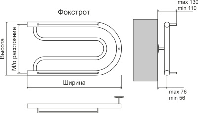 Terminus Фокстрот AISI 32х2 Водяной полотенцесушитель 320х600 4620768881244 Нержавеющая сталь от интернет-магазина Purezza 