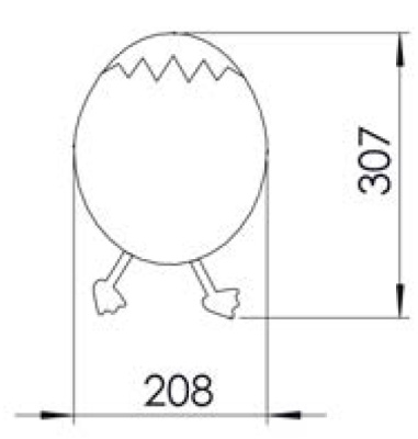 Creavit DUCKY Зеркало детское, "Яйцо" 20,8х30,7 DC30035-B Желтый от интернет-магазина Purezza 