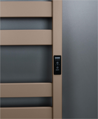 INDIGO Oktava Slim 5 Электрический полотенцесушитель 800х500 LСLOKS5E80-50ABERt Золотисто-бежевый от интернет-магазина Purezza 
