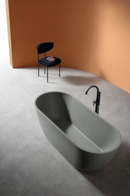 ABBER Frankfurt Ванна из искусственного камня 170х75х60 AM9941MLG Светло-серый матовый от интернет-магазина Purezza 