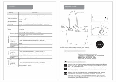 SantiLine Умный приставной электронный унитаз с функцией биде SL-5034 Белый от интернет-магазина Purezza 
