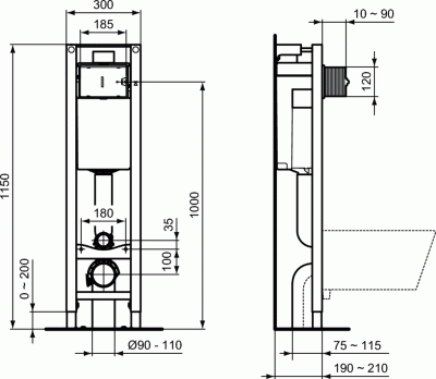 Ideal Standard Промо-комплект CONNECT 3 в 1 (E803501 + E712701 + E233267) W220101 от интернет-магазина Purezza 