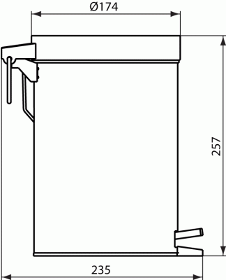 Ideal Standard IOM Корзина для мусора, объем 3 л, напольная, педальное открытие A9104MY от интернет-магазина Purezza 