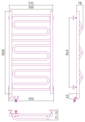 Сунержа Элегия 2.0 Электрический полотенцесушитель 1000х500 Белый от интернет-магазина Purezza 