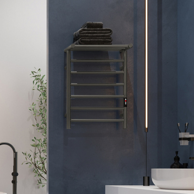 Maxonor IDEAL Электрический полотенцесушитель 680х500 PL-TRE11SS6-9 (50) Матовый графит от интернет-магазина Purezza 