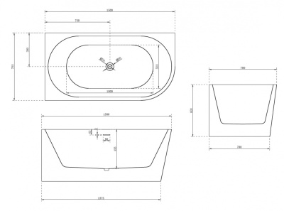 ABBER Акриловая ванна 150x78x60 AB9257-1.5 L от интернет-магазина Purezza 